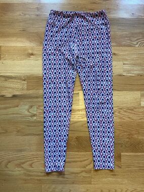 LuLaRoe Pink and Blue Diamond Print Leggings